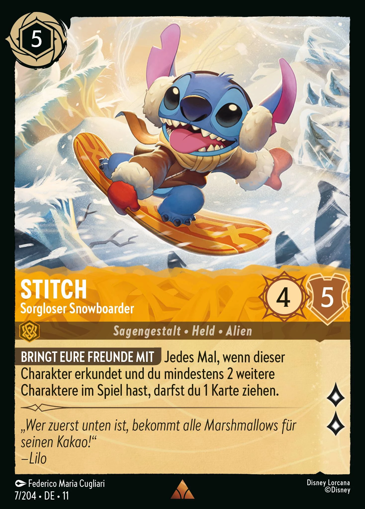 Stitch - Sorgloser Snowboarder (Winterzauber 007)