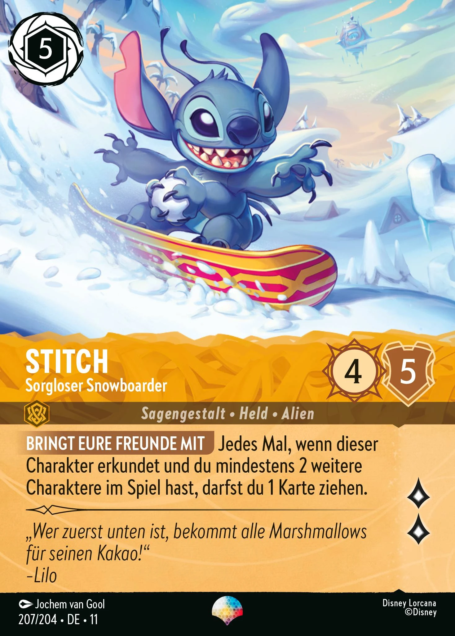 Stitch - Sorgloser Snowboarder (Winterzauber 207)