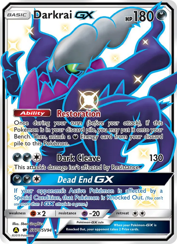 Darkrai-GX (Verborgenes Schicksal Glitzer-Tresor SV70)
