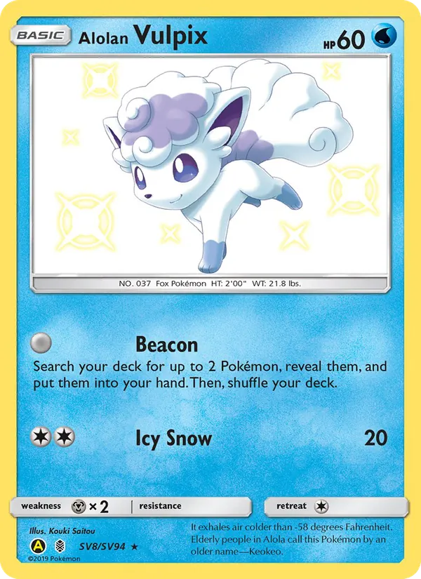 Alola-Vulpix (Verborgenes Schicksal Glitzer-Tresor SV8)